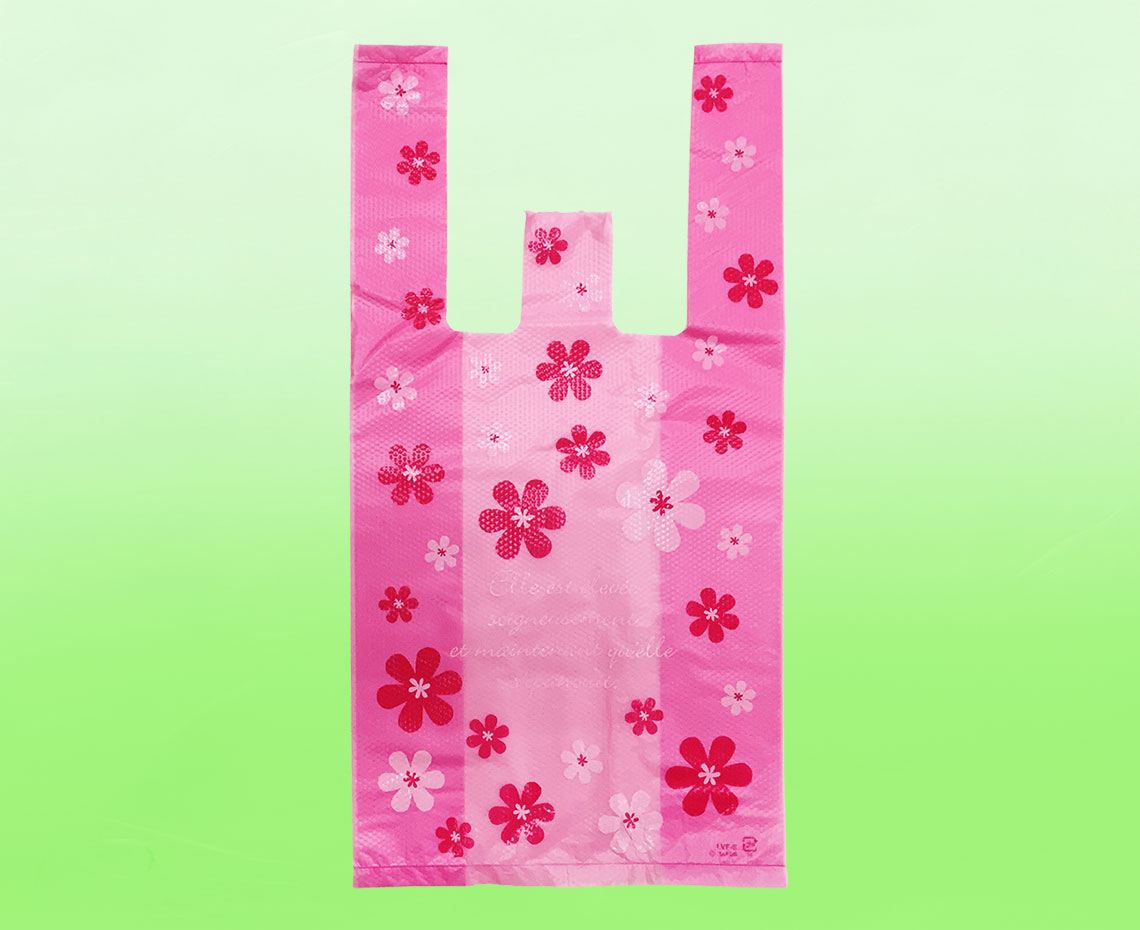 ピンク花柄袋【Ｓ】